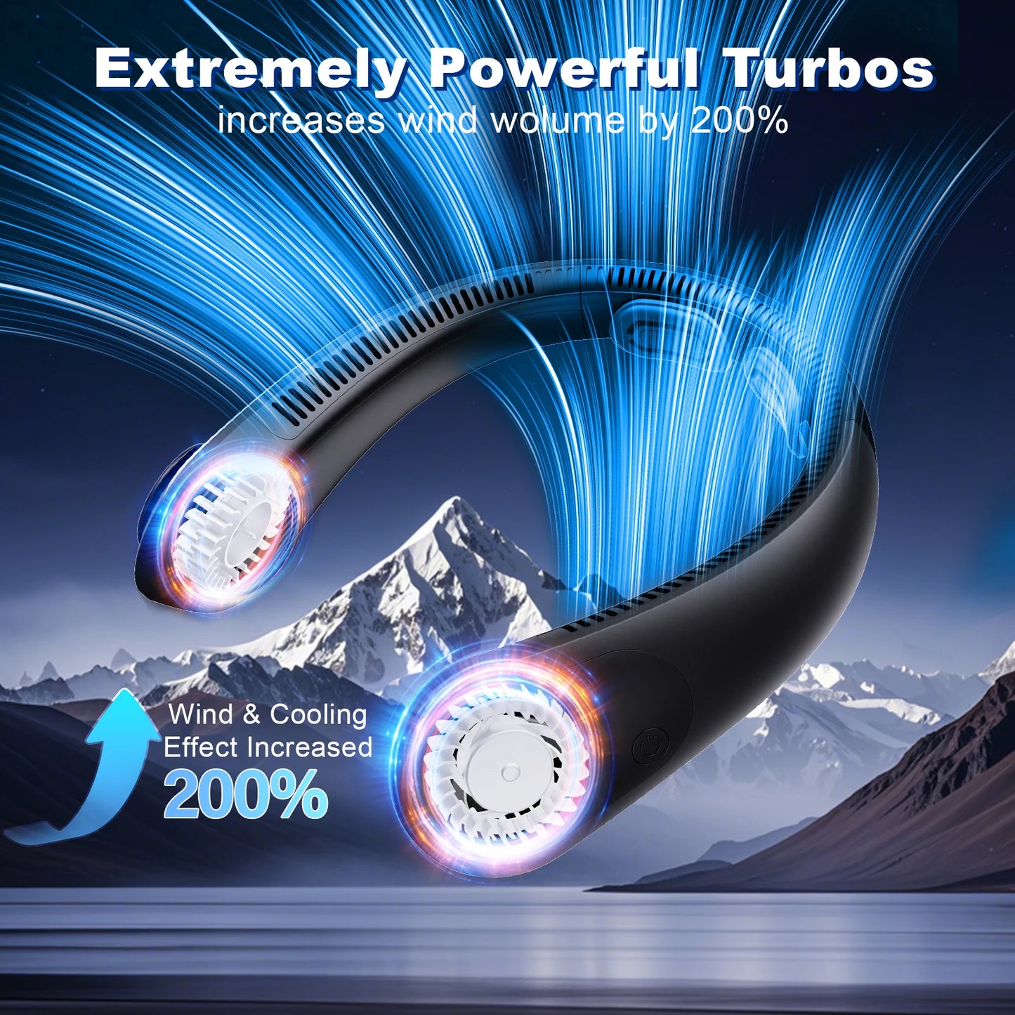 5000mAh USB Rechargeable Neck Fan