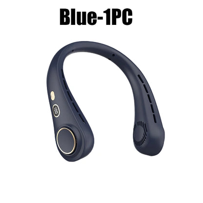 USB Hanging Neck Fan Portable Bladeless Mini Rechargeable Mute LED Digital Display Electric Air Cooler Handheld