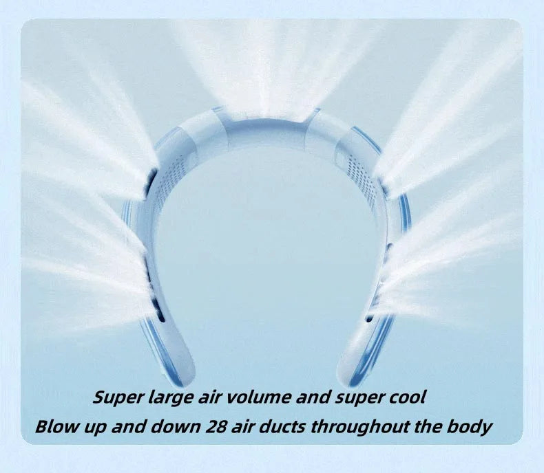 Portable Neck Fan 10000mAh Rechargeable Fan Mini 3-Speeds Large Wind Outdoor Silent Electric Ventilador for Home Camping Outdoor