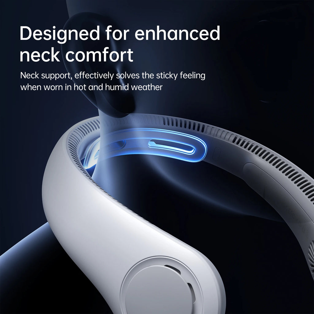 JISULIFE 5000mAh Portable Bladeless Neck Fan | 5-Speed Hands-Free Cooling Fan