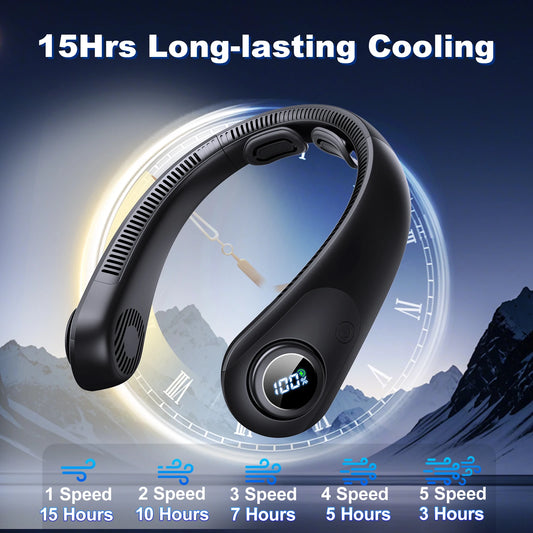 5000mAh USB Rechargeable Neck Fan