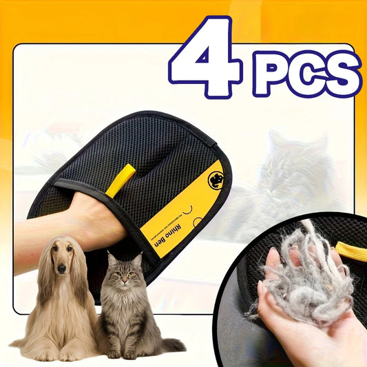 Pet Deshedding & Grooming Gloves (Adjustable Fit)