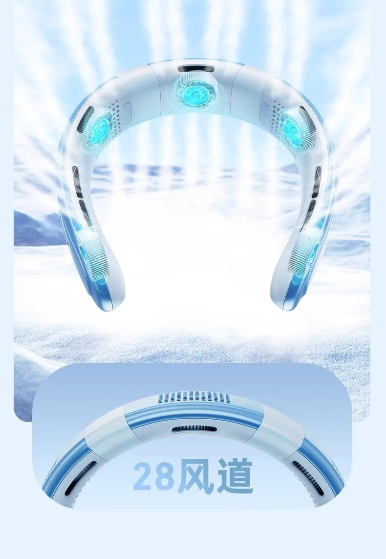 Portable Neck Fan 10000mAh Rechargeable Fan Mini 3-Speeds Large Wind Outdoor Silent Electric Ventilador for Home Camping Outdoor