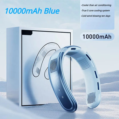 Portable Neck Fan 10000mAh Rechargeable Fan Mini 3-Speeds Large Wind Outdoor Silent Electric Ventilador for Home Camping Outdoor