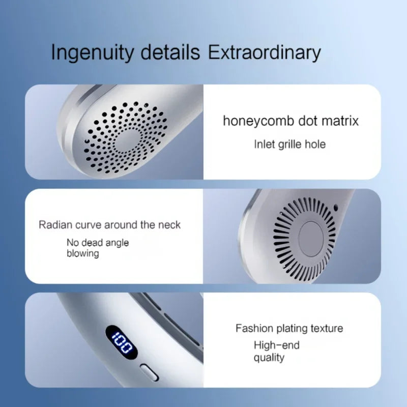 Neck Fan,Lightweight Wearable Fan, 5 Speed Hands Free Fan for Indoor & Outdoor