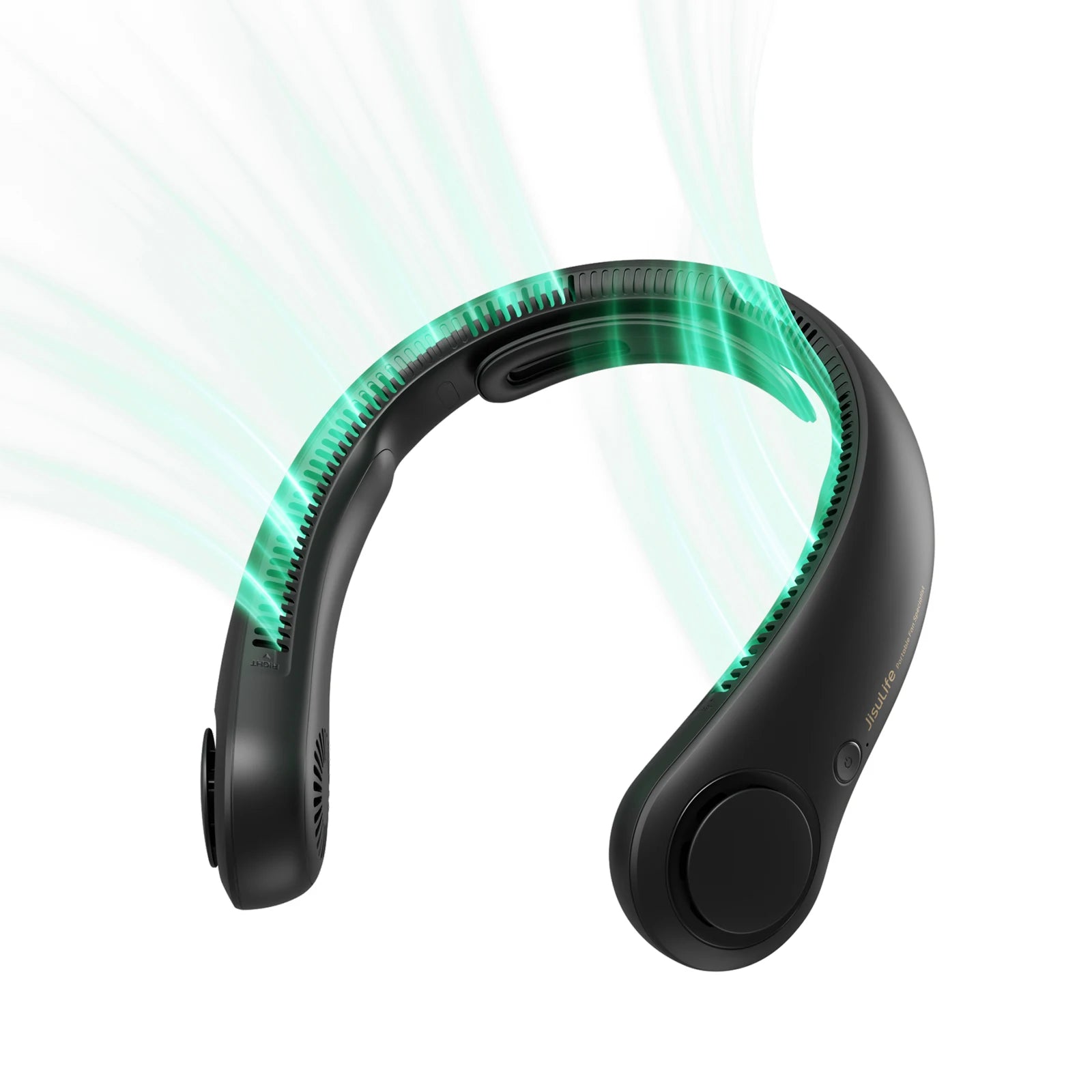 JISULIFE 5000mAh Portable Bladeless Neck Fan | 5-Speed Hands-Free Cooling Fan